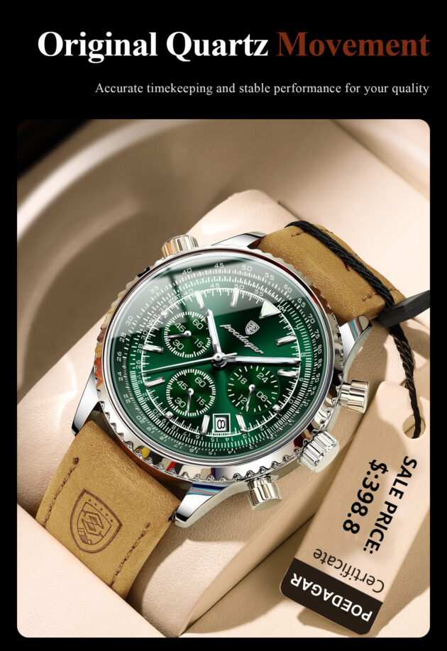 Đồng Hồ Luxury Man Watch Quartz Waterproof POEDAGAR 6